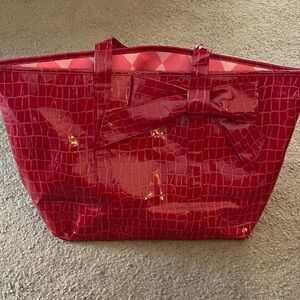 Disney World Chic Red Crocodile-Patterned Tote Bag